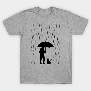 Man and Cat in The Rain T-Shirt